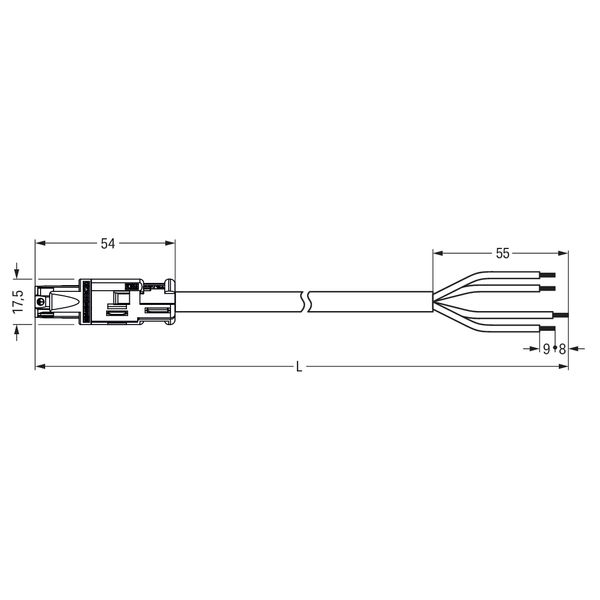 pre-assembled connecting cable Eca Socket/open-ended white image 7