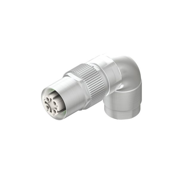 Round plug (field customisable), Socket, angled, Crimp connection, M12 image 2
