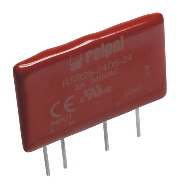 PCB SSR, load current at 5A; input 4-15VDC, output 24-280VAC, Zero-crossing, 600Vpk; image 1