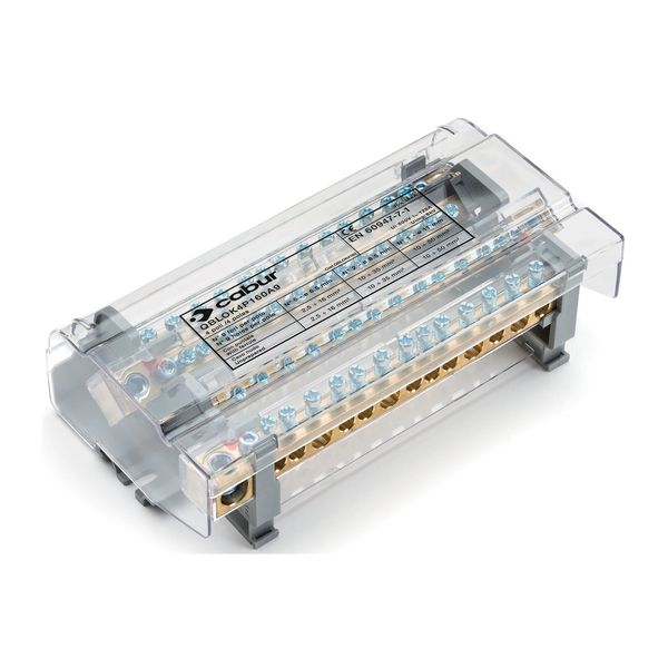 4-poles terminal block 160A with 14 holes, B.U. version image 1