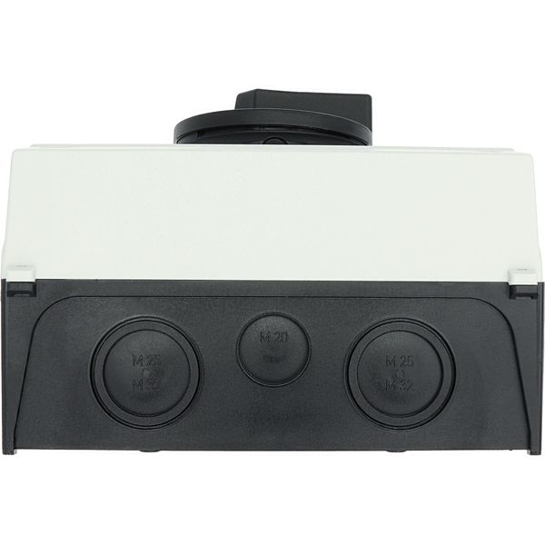 Main switch, P3, 63 A, surface mounting, 3 pole + N, STOP function, With black rotary handle and locking ring, Lockable in the 0 (Off) position image 52