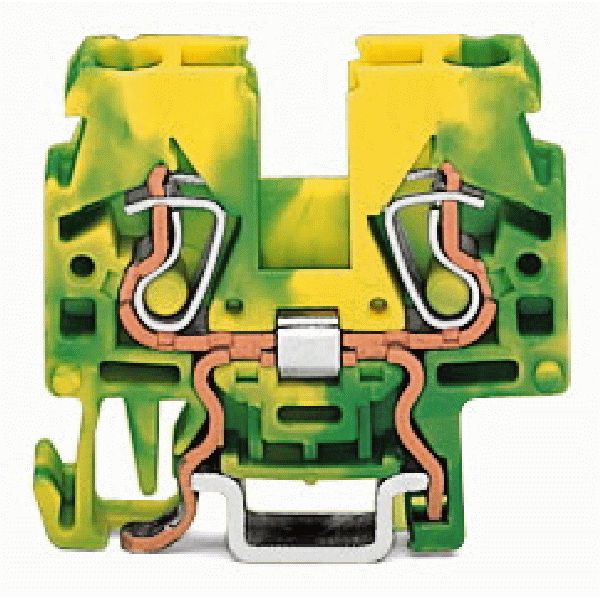 2-conductor ground terminal block 2.5 mm² lateral marker slots green-y image 2