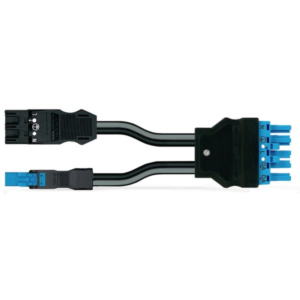 pre-assembled Y-cable Cca 2 x plug/socket black/blue image 1