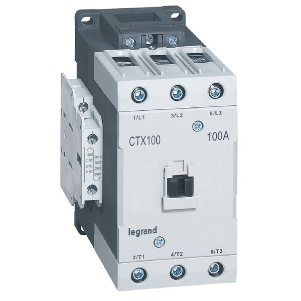 3-pole contactors CTX³ 65 - 100 A - 24 V= - 2 NO + 2 NC - lug terminals image 1