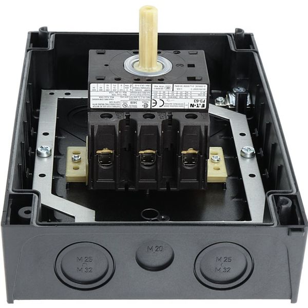 Main switch, P3, 63 A, surface mounting, 3 pole, STOP function, With black rotary handle and locking ring, Lockable in the 0 (Off) position, with asse image 7