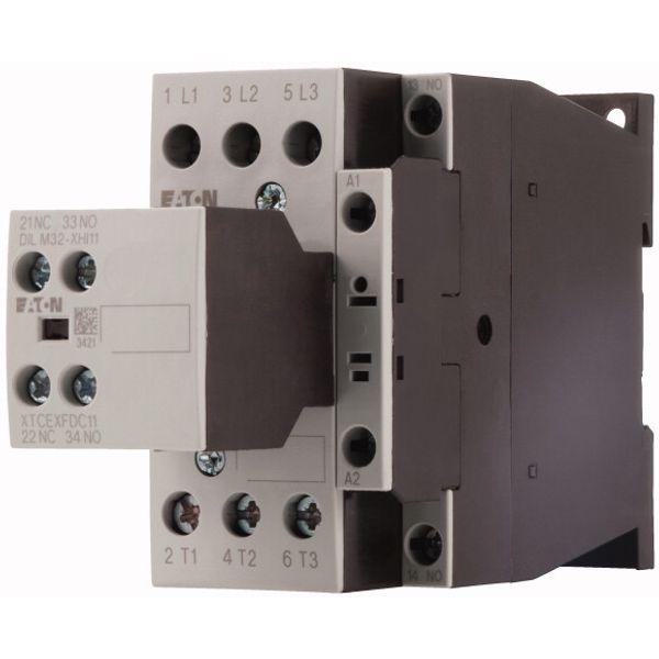 Contactor, 380 V 400 V 11 kW, 2 N/O, 1 NC, RDC 24: 24 - 27 V DC, DC operation, Screw terminals image 3