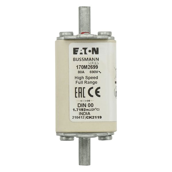 Fuse-link, high speed, 16 A, AC 690 V, DIN 00, 30 x 60 x 79 mm, gR, DIN, IEC, single indicator image 7