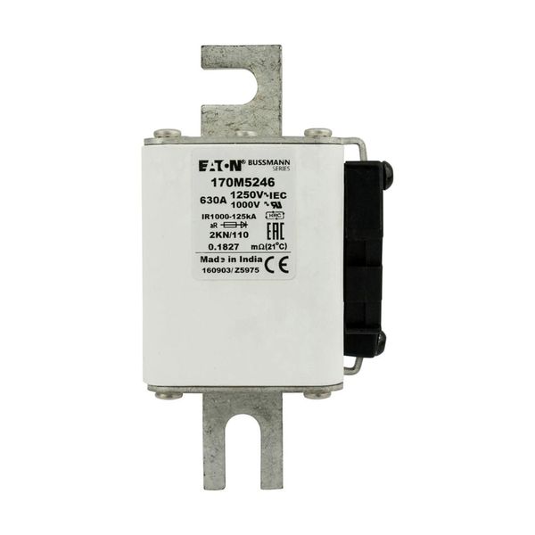 Fuse-link, high speed, 630 A, AC 1250 V, size 2, 61 x 77 x 138 mm, aR, DIN, IEC, single indicator image 11