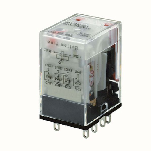 Relay, plug-in, 4PDT, 5 A, mech. & LED indicator, RC circuit, 100/110 image 2