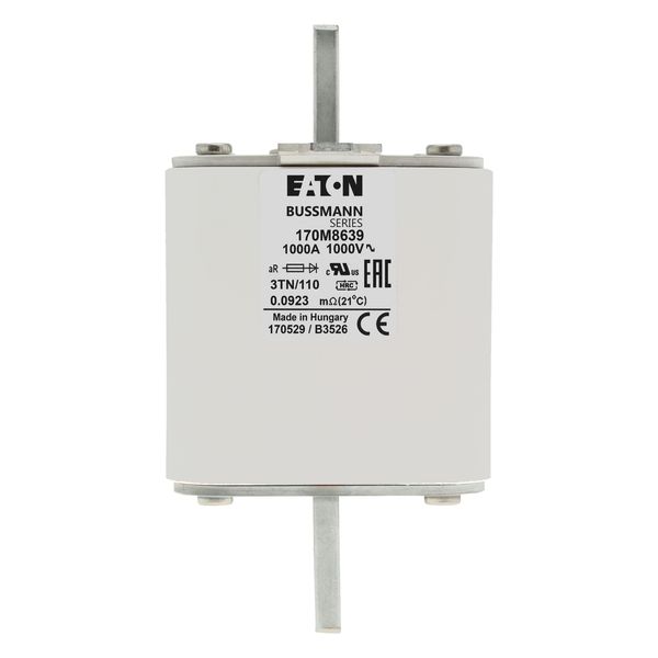 Fuse-link, high speed, 1000 A, AC 1000 V, DIN 3, 74 x 90 x 139 mm, aR, DIN, IEC, single indicator image 18