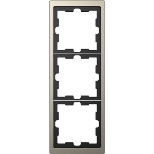 D-Life metal frame, 3-gang, nickel metallic image 2