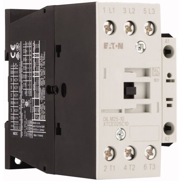 Contactor, 3 pole, 380 V 400 V 11 kW, 1 N/O, RDC 12: 12 V DC, DC operation, Screw terminals image 4