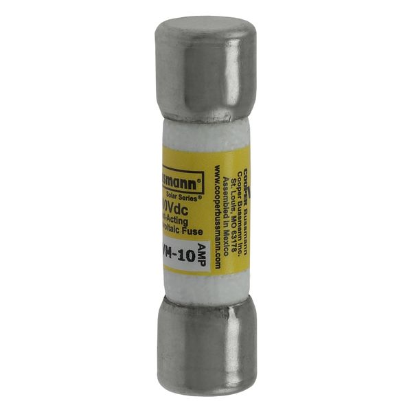 Midget Fuse, Photovoltaic, 600 Vdc, 50 kAIC interrupt rating, Fast acting class, Fuse Holder and Block mounting, Ferrule end X ferrule end connection, 10A current rating, 50 kA DC breaking capacity, .41 in diameter image 3