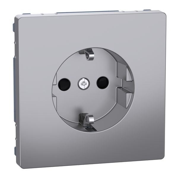 SCHUKO socket-outlet, shutter, screwl. term., stainless steel, System Design image 3