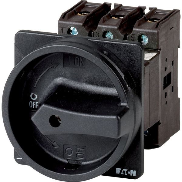 Main switch, P3, 63 A, rear mounting, 3 pole + N, 1 N/O, 1 N/C, STOP function, With black rotary handle and locking ring, Lockable in the 0 (Off) posi image 3