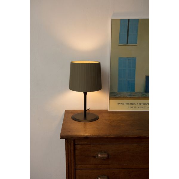 SAMBA BLACK TABLE LAMP GREEN RIBBONED LAMPSHADE ø2 image 2