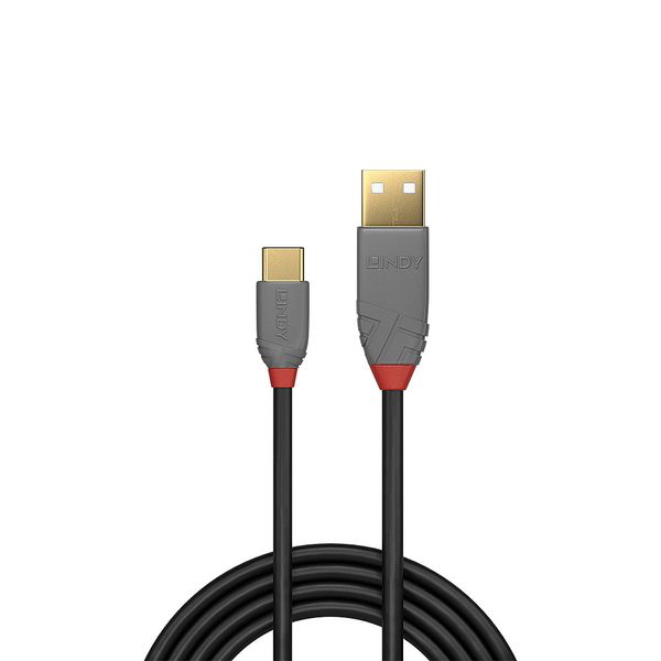 0.5m USB 2.0  Type A to C Cable, Anthra Line USB Type A Male to C Male image 2