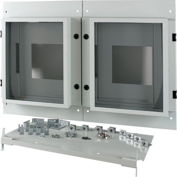 Front plate, 2xNZM4, 4p, withdrawable + remote operator, W=1000mm, IP55, grey image 3