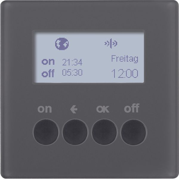 KNX radio timer quicklink, display, Q.1/Q.3, ant. velvety, lacq. image 1