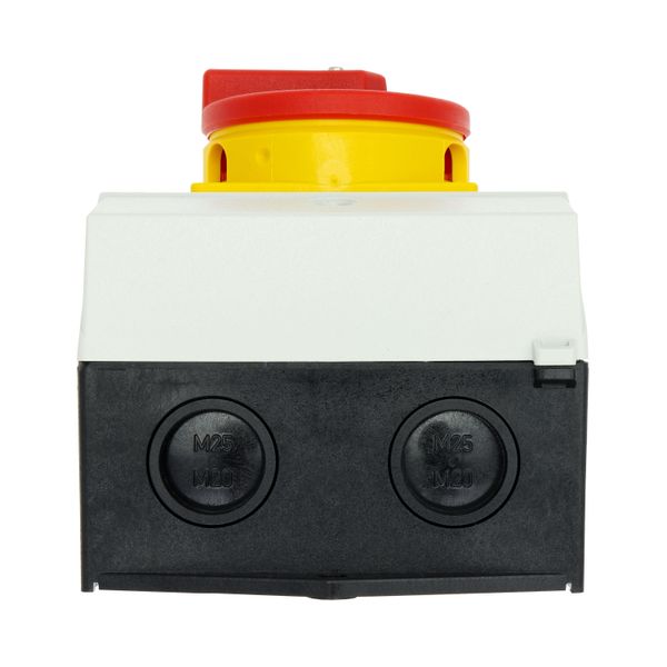 Main switch, P1, 25 A, surface mounting, 3 pole, 1 N/O, 1 N/C, Emergency switching off function, Lockable in the 0 (Off) position, hard knockout versi image 44