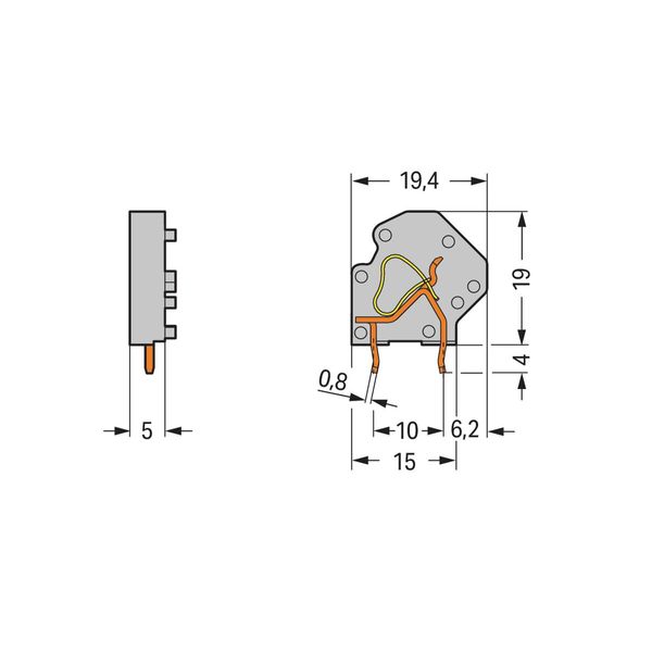 Stackable PCB terminal block 4 mm² Pin spacing 5 mm pink image 2