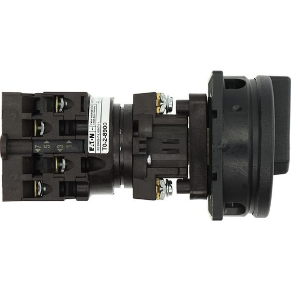 Main switch, T0, 20 A, rear mounting, 2 contact unit(s), 3 pole + N, STOP function, With black rotary handle and locking ring, Lockable in the 0 (Off) image 3