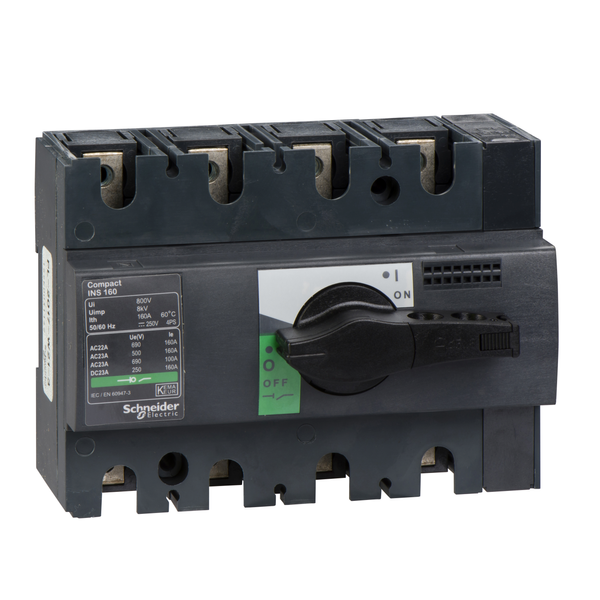 switch disconnector, Compact INS160 , 160 A, standard version with black rotary handle, 4 poles image 4