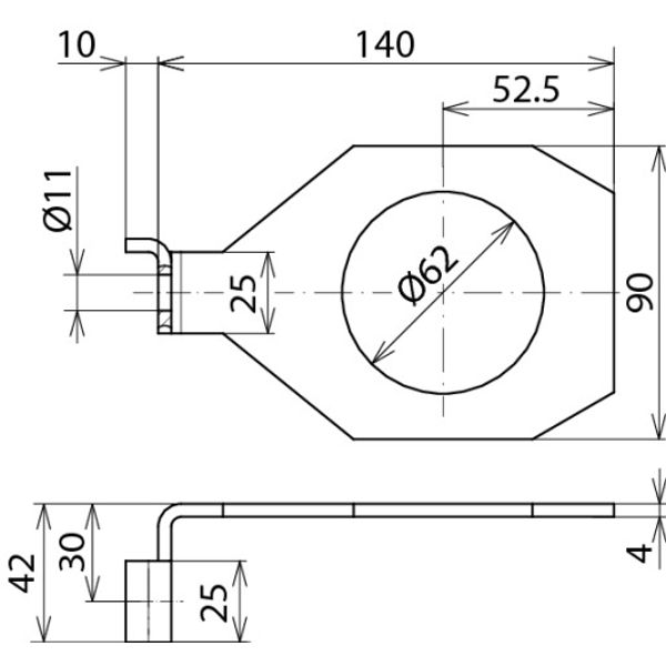 Connection bracket IF1 angled bore diameter d1 62 mm image 2