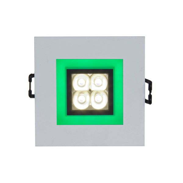 FIALE 4LED 4X1W 30deg 230V SQUARE WW LED SPOT GREEN FRAME image 6