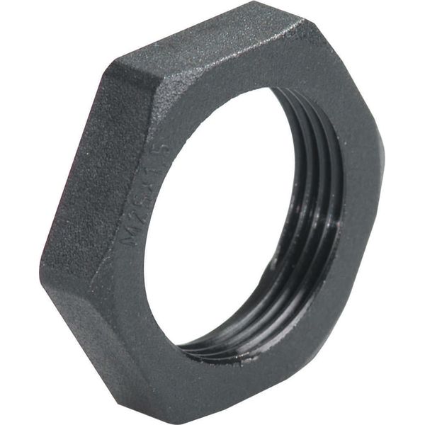 Lock nut polyamide M32x1.5 Black RAL 9005 image 1