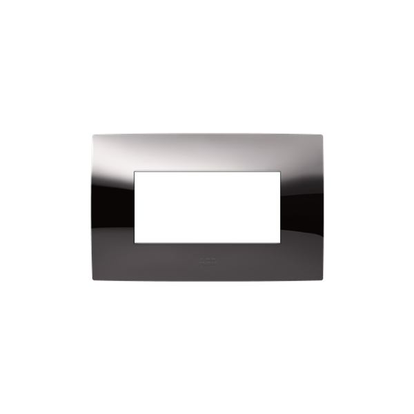 frame, 4 modules, Glossy METAL BLACK 4gang Black - Chiara image 1