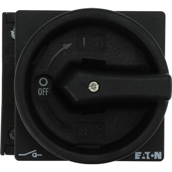 Main switch, P1, 40 A, rear mounting, 3 pole + N, STOP function, With black rotary handle and locking ring, Lockable in the 0 (Off) position image 1