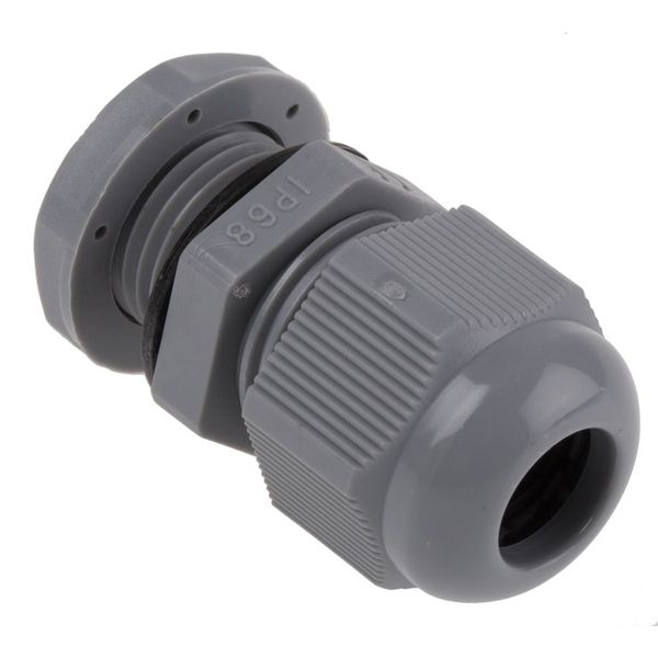 Cable gland, M32, 18-25mm, PA6, grey RAL7001, IP68 (w Locknut and O-ring) image 1