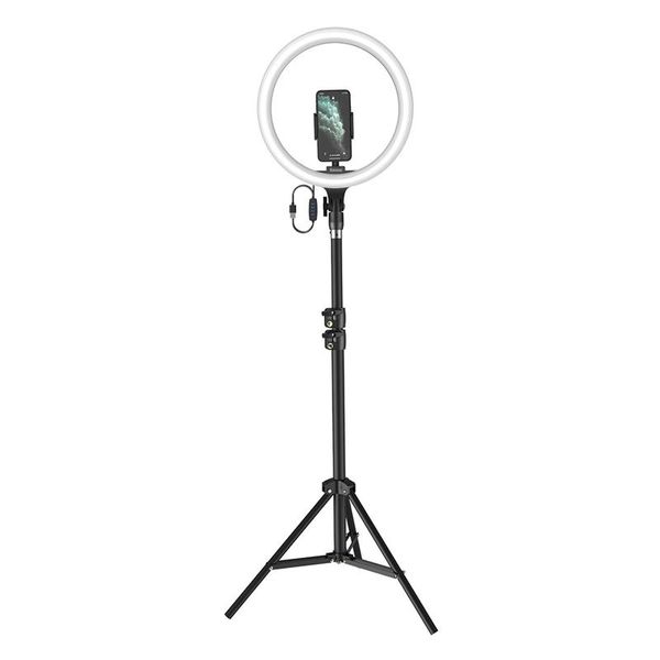 Tripod Floor Stand - Holder for Selfies with 12" LED Ring Light image 1