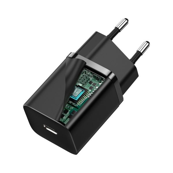 Wall Quick Charger Super Si 30W USB-C QC3.0 PD, Black image 6