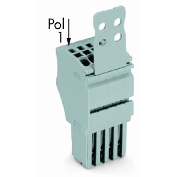 1-conductor female connector Push-in CAGE CLAMP® 1.5 mm² gray image 1