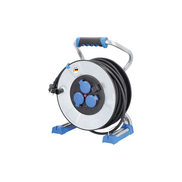 „IronCoat“ Xperts metal cable reel 320mmO, 50m H07RN-F 3G1,5, 3 sockets 230V/16A image 1
