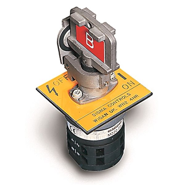 Trapped Key Switch, Rotary, 20A, 2 NO & 2 NC Contacts, Panel Mount image 1