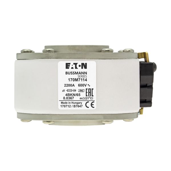 Fuse-link, high speed, 2200 A, AC 690 V, size 4, 105 x 120 x 67 mm, aR, IEC, single indicator image 13