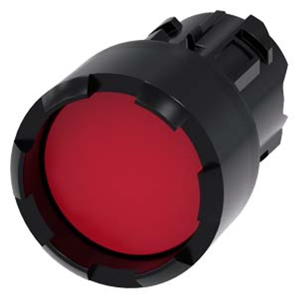 Pushbutton, 22 mm, round, plastic, red, Front ring, high, castellated momentary contact type, Z=100-unit packaging image 1