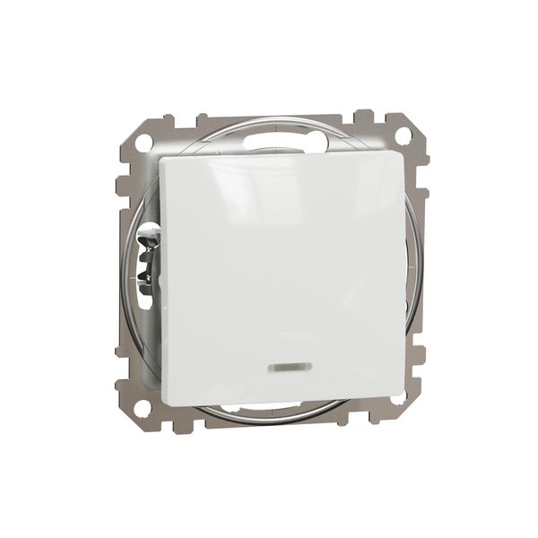 Sedna Design & Elements, 2-way Push-Button 10A Blue Loc LED, white image 3