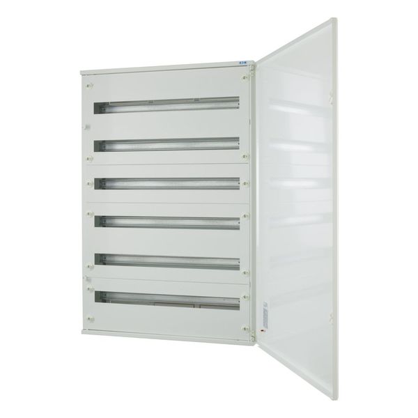 Complete surface-mounted flat distribution board, white, 33 SU per row, 6 rows, type A image 1