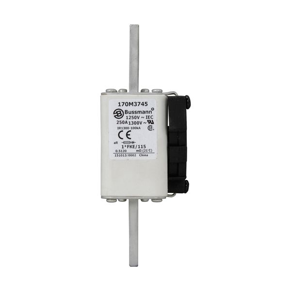 Fuse-link, high speed, 250 A, AC 1250 V, compact size 1, 45 x 59 x 156 mm, aR, IEC, UL, single indicator image 10