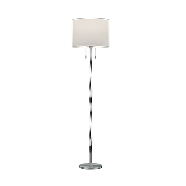 Nandor floor lamp E27 + LED brushed steel image 1