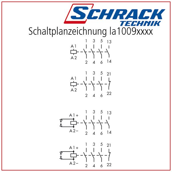 Mini Contactor 3NO + 1NC, 20A, 24 VDC image 2