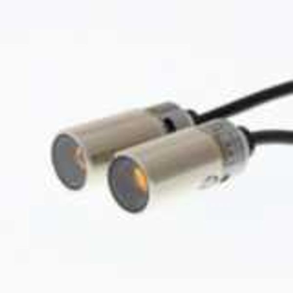 Photoelectric sensor, M18 threaded barrel, metal, red LED, through-bea image 2