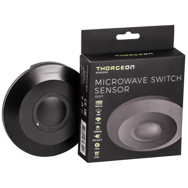 Microwave Switch Sensor 1-8m max2000W IP20 black THORGEON image 1