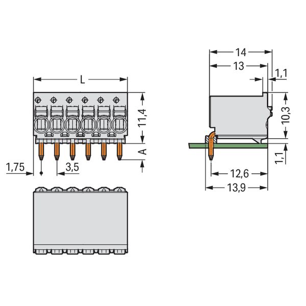 2091-1353 1-conductor THT female connector angled; push-button; Push-in CAGE CLAMP® image 7