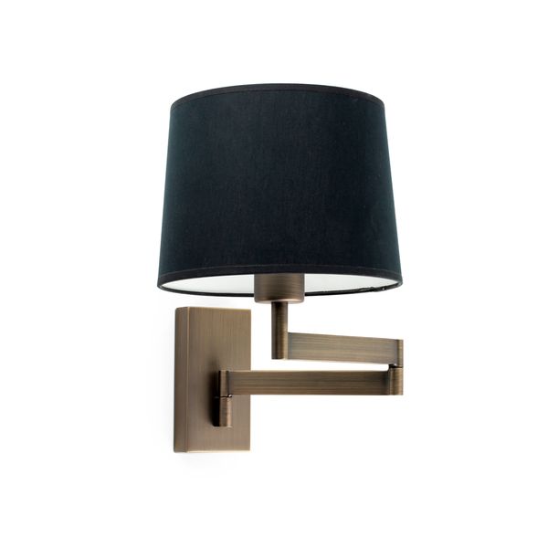 ARTIS ARTICULATED BRONZE WALL LAMP BLACK LAMPSHADE image 1