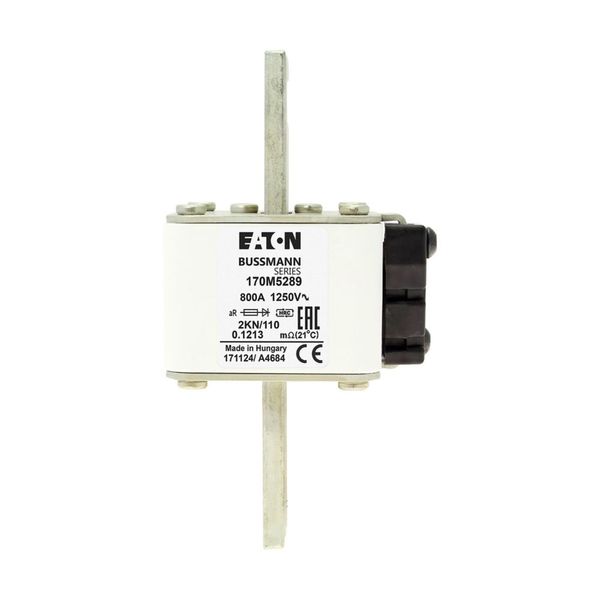 Fuse-link, high speed, 800 A, AC 1250 V, size 2, 61 x 77 x 138 mm, aR, IEC, single indicator image 12